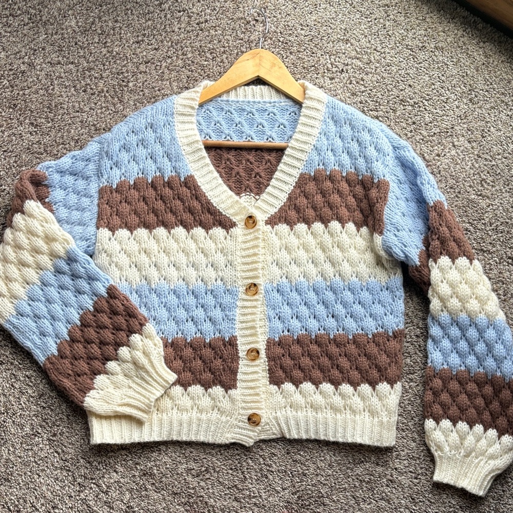 NWOT Cozy Striped Cardigan Sweater